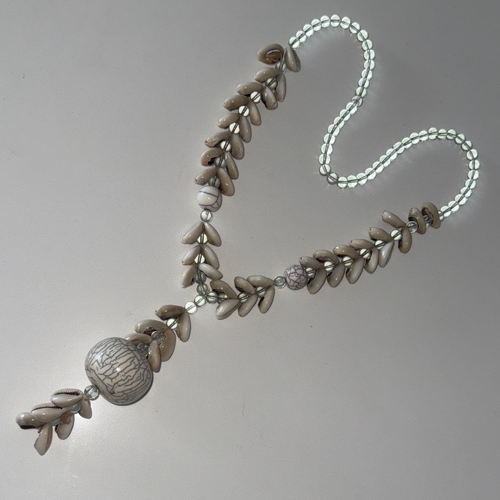Shell and glass mala, necklace